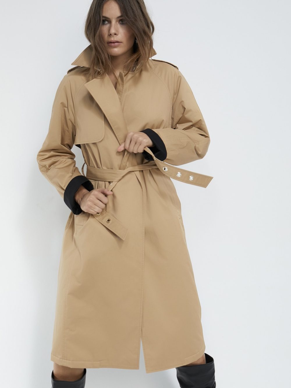 Trench Coat With Logo Detail