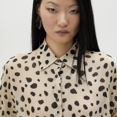 White-Black Polka Dot Shirt