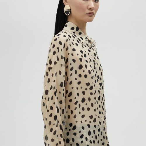 White-Black Polka Dot Shirt