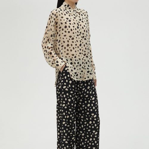 White-Black Polka Dot Shirt