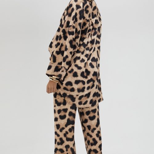 Animal Print Palazzo Trousers