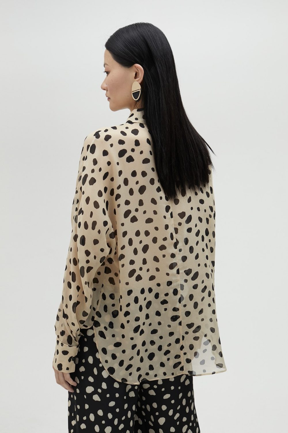 White-Black Polka Dot Shirt
