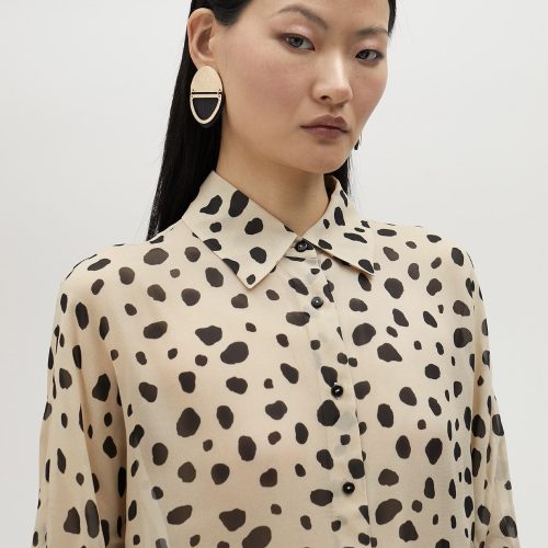 White-Black Polka Dot Shirt