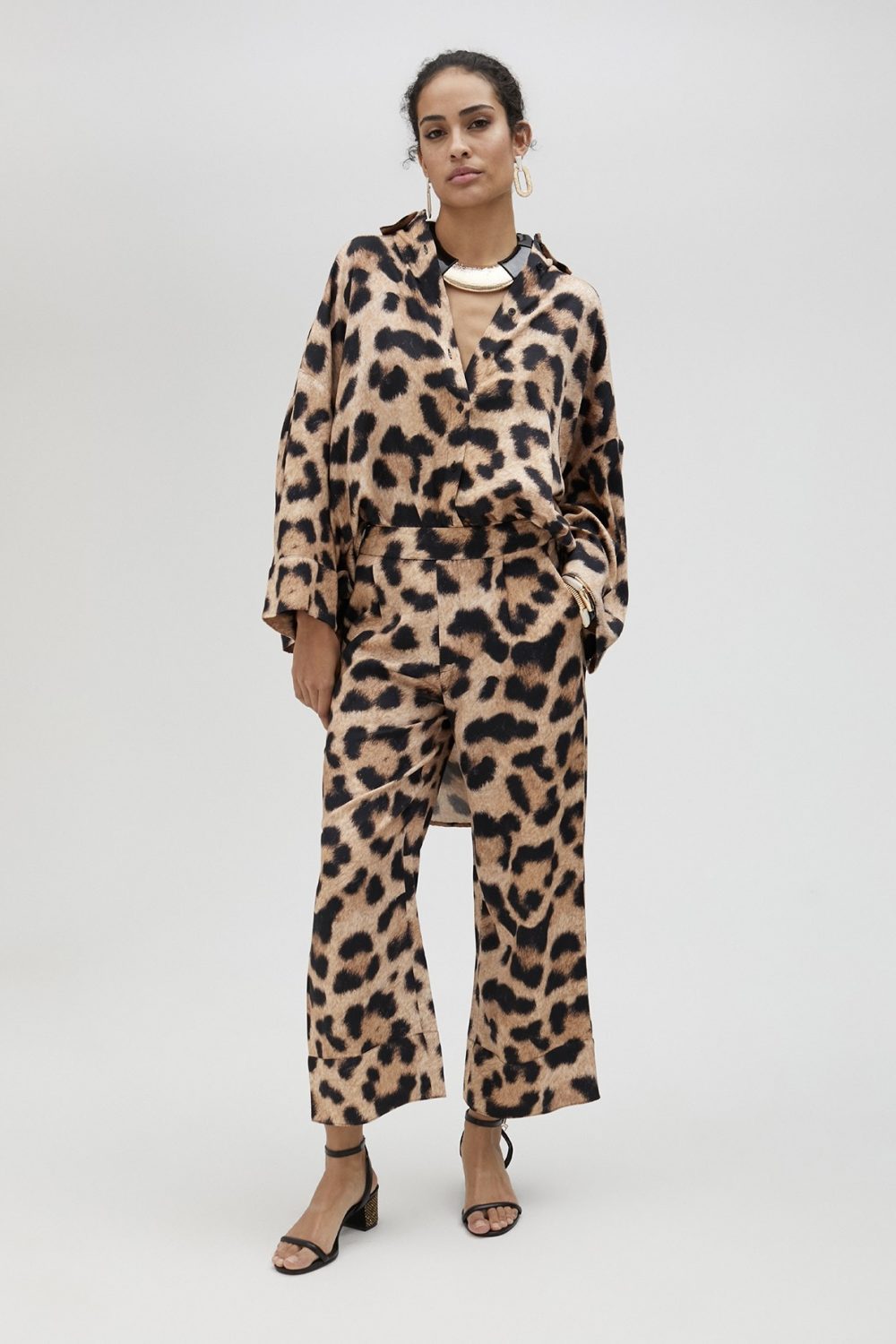 Animal Print Palazzo Trousers