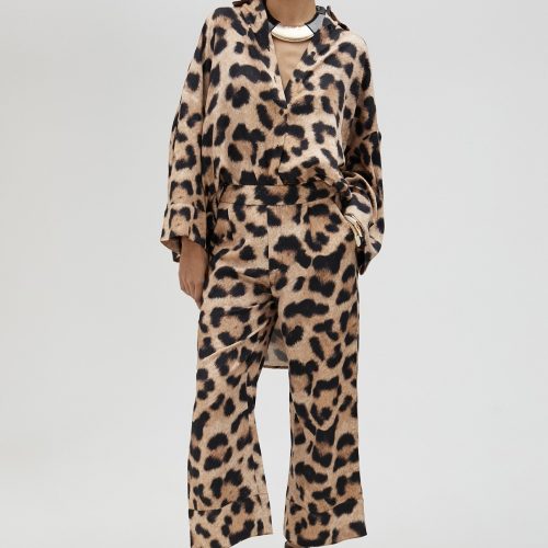 Animal Print Palazzo Trousers