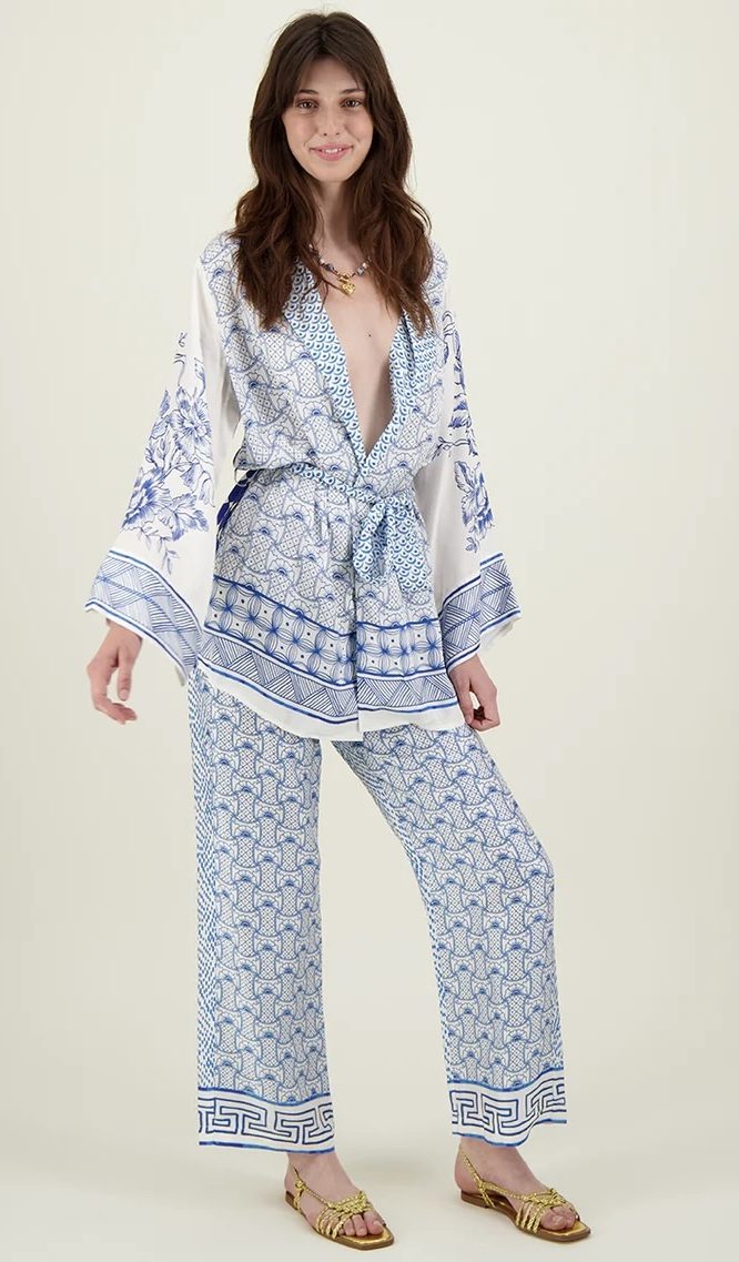Lucia Kimono Belted Jacket Amalfi
