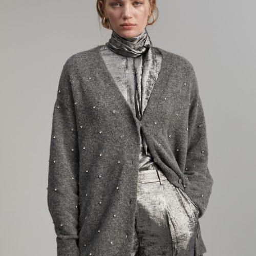Cardigan With Rhinestone Detail