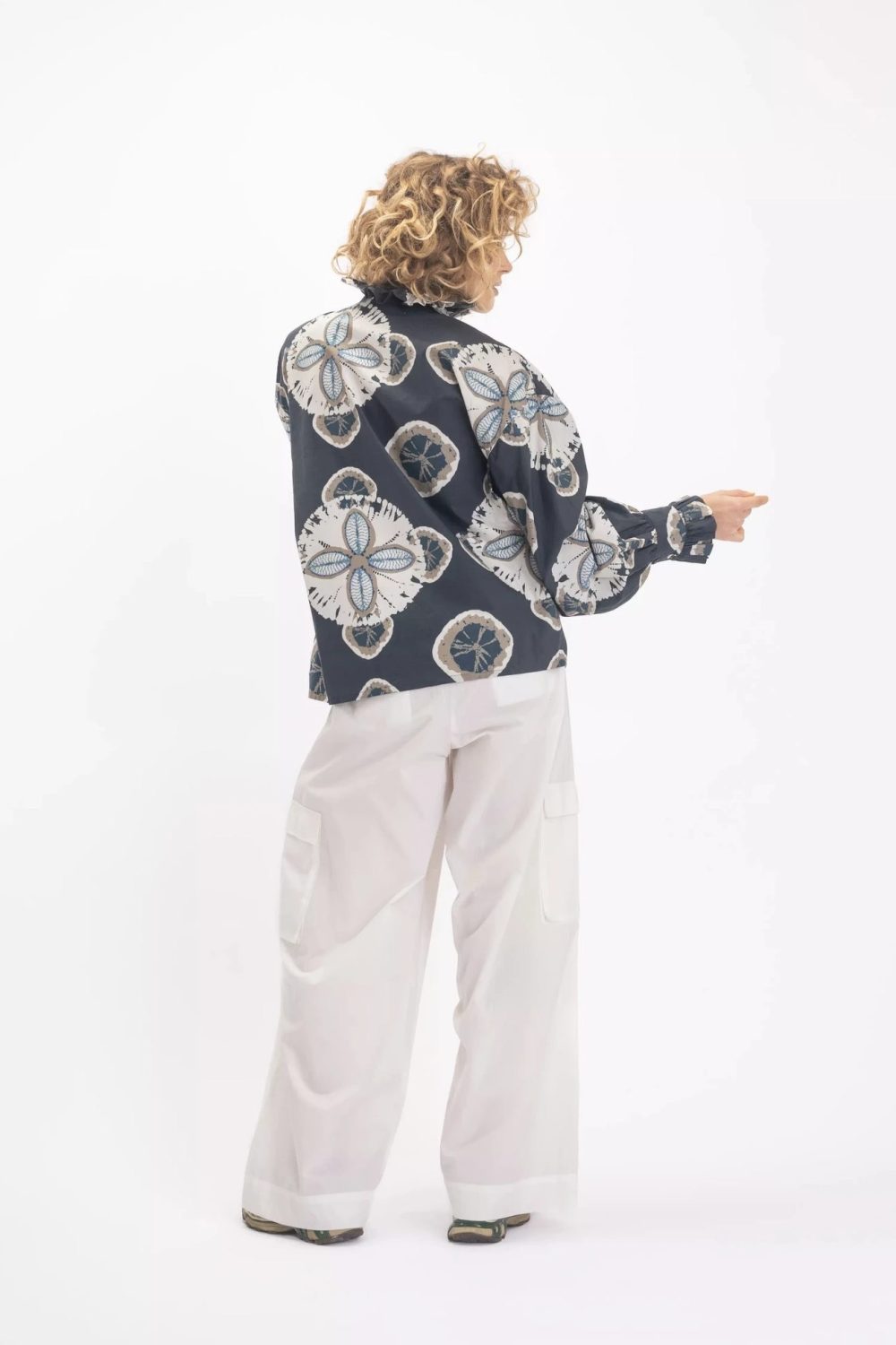 εικόνα-7 Vishnu Floral Print Charcoal Shirt