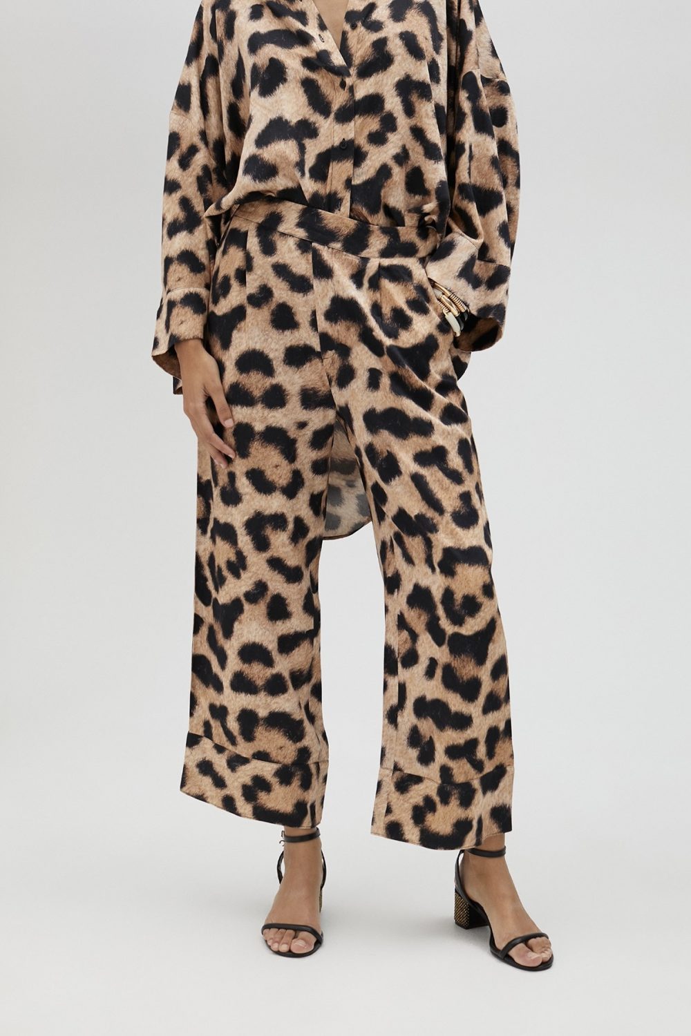 Animal Print Palazzo Trousers