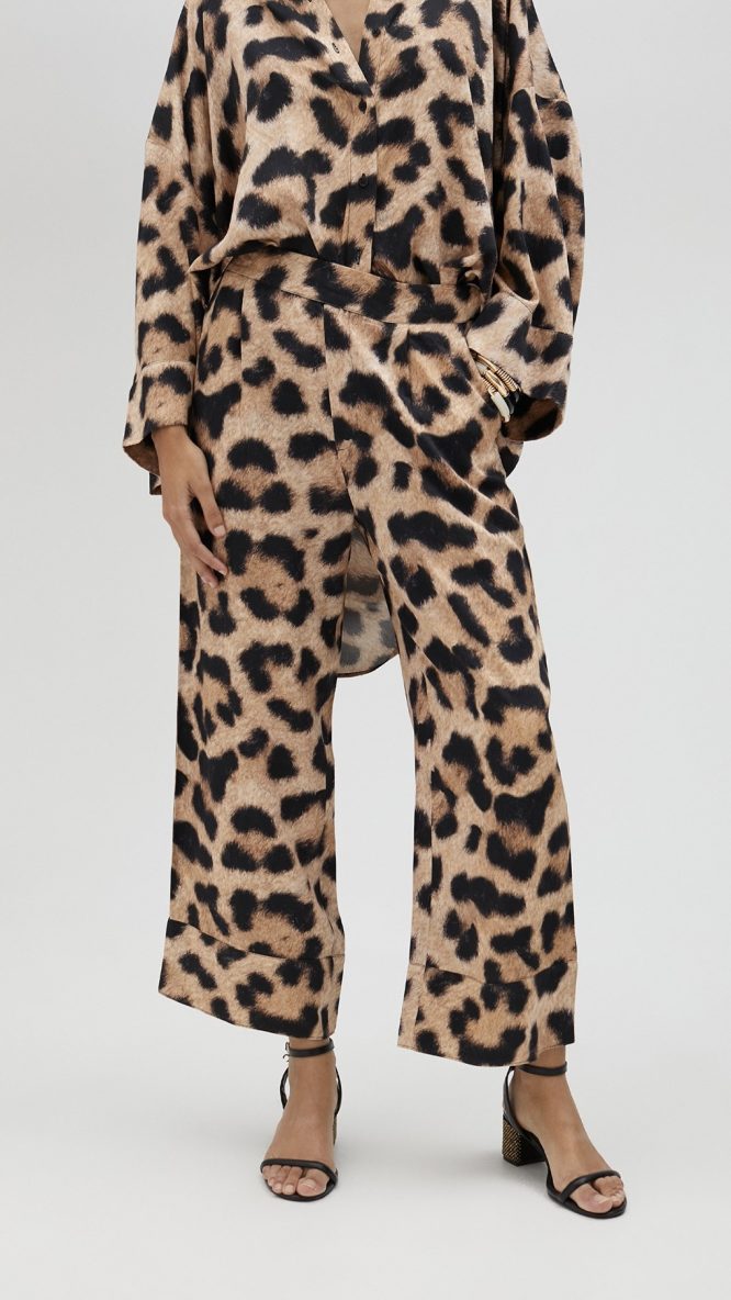 Animal Print Palazzo Trousers