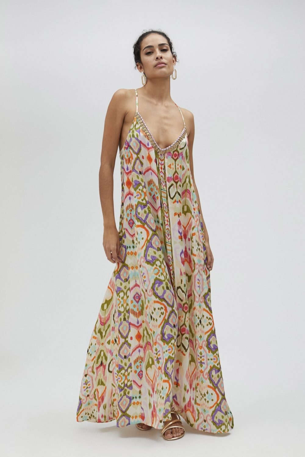 Ethnic Long Dress with Beading