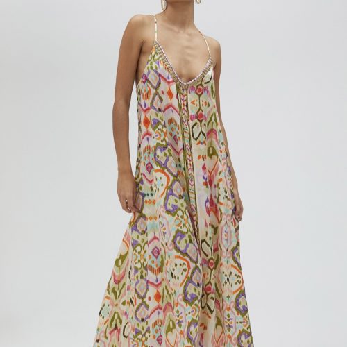 Ethnic Long Dress with Beading