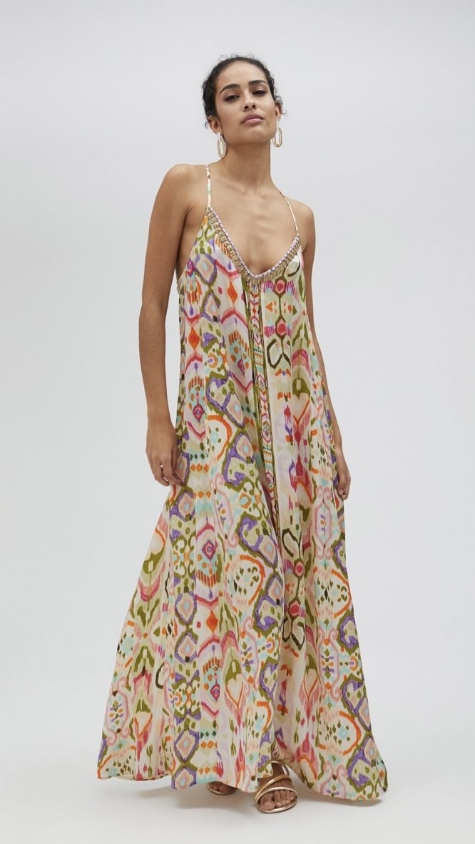 Ethnic Long Dress with Beading
