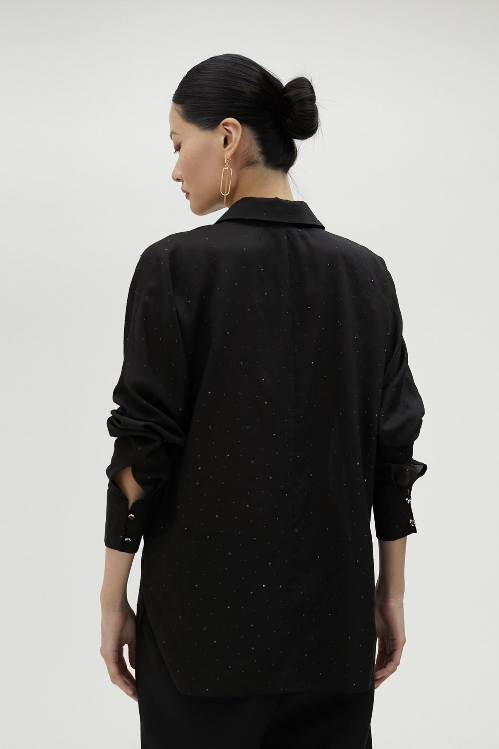 Black Shirt With Rhinestone Retail
