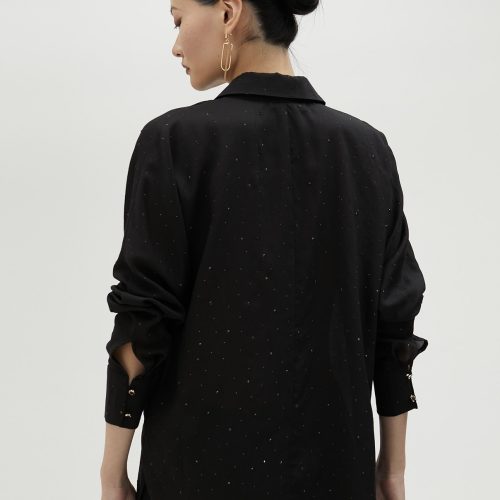 Black Shirt With Rhinestone Retail