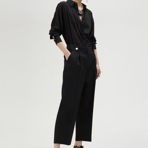 Black Shirt With Rhinestone Retail