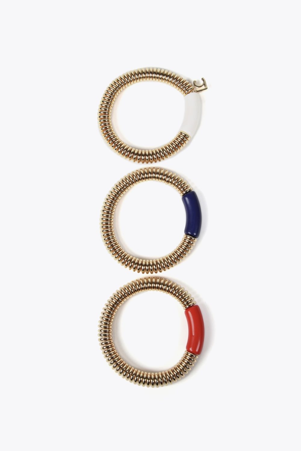 Pack of Bracelets with Colored Acrylic Pieces