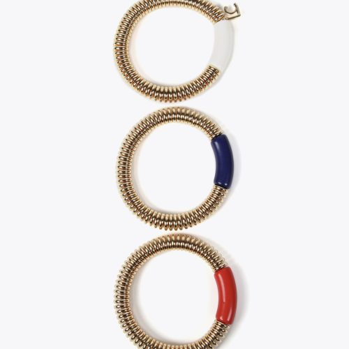 Pack of Bracelets with Colored Acrylic Pieces