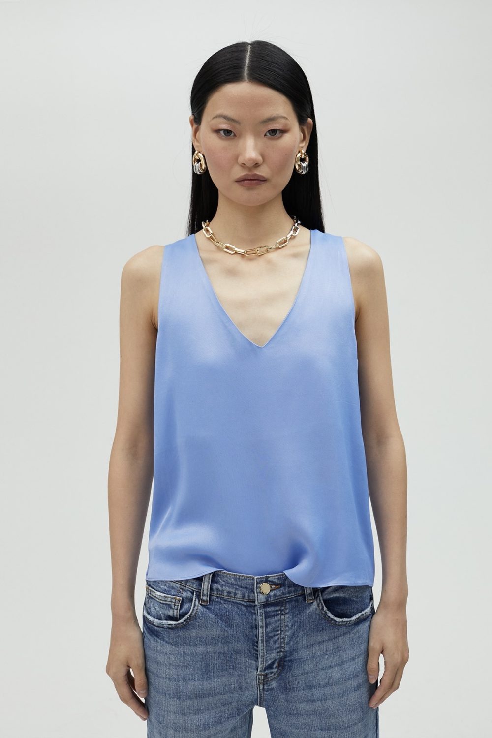 Basic Strappy Top Light Blue