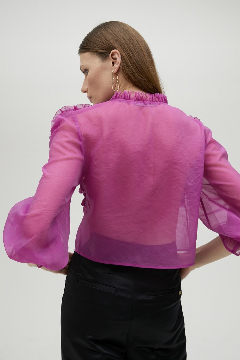 Fuchsia Blouse With Floral Details