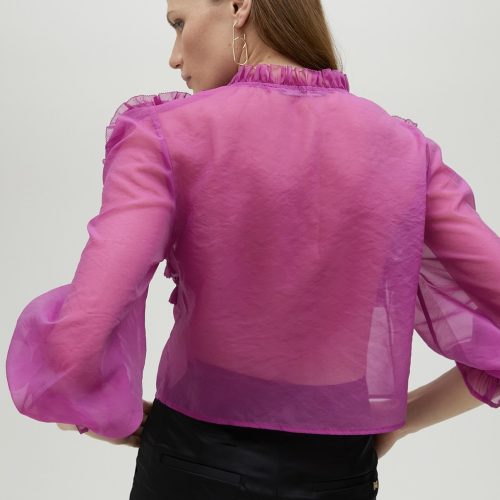 Fuchsia Blouse With Floral Details