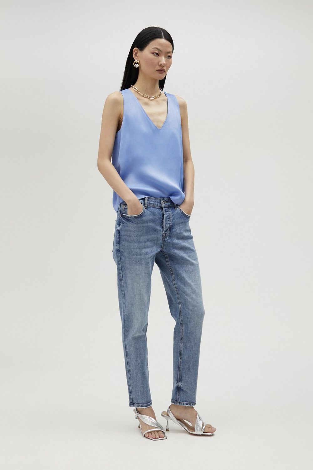 Basic Strappy Top Light Blue