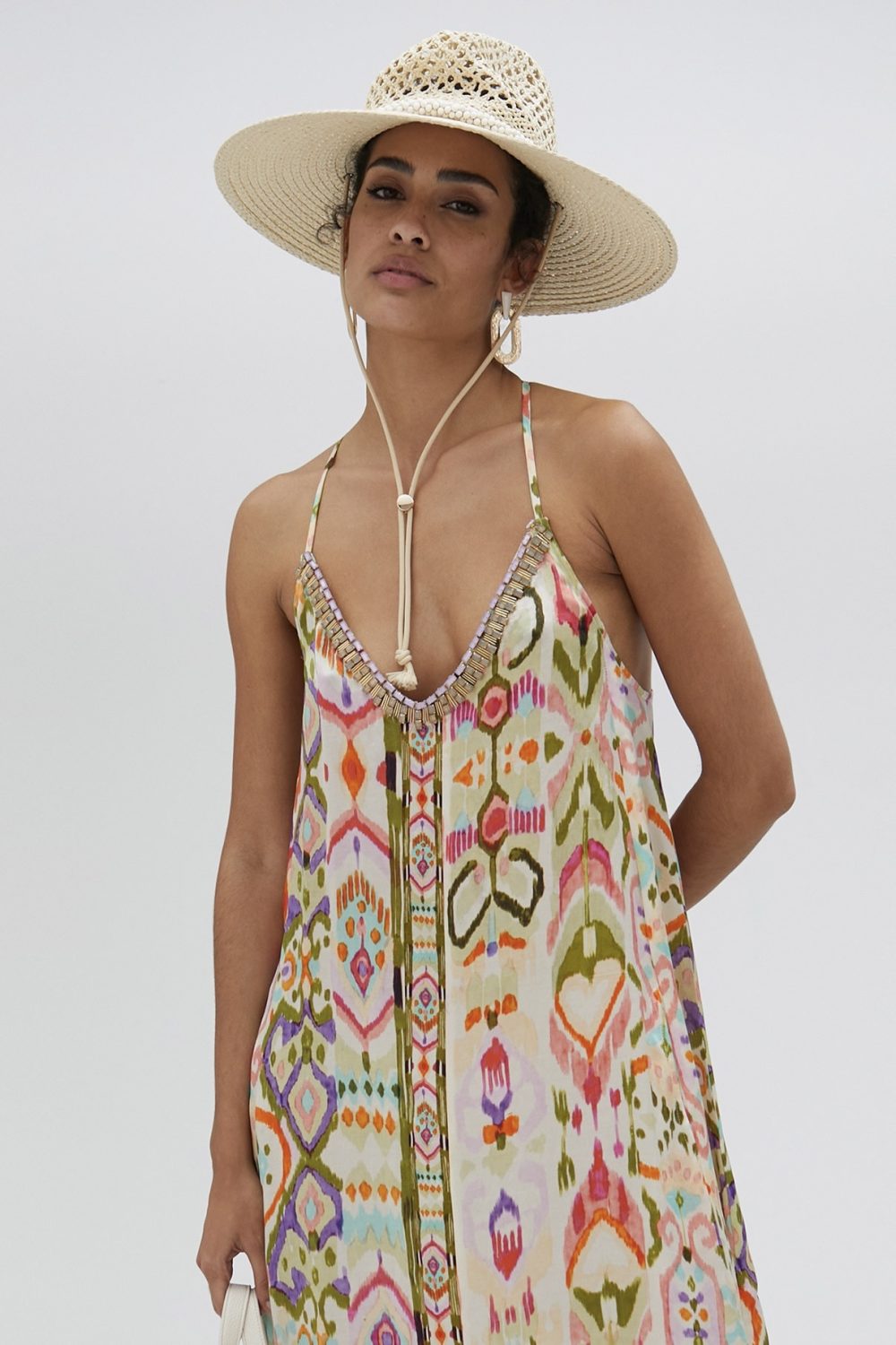 Ethnic Long Dress with Beading