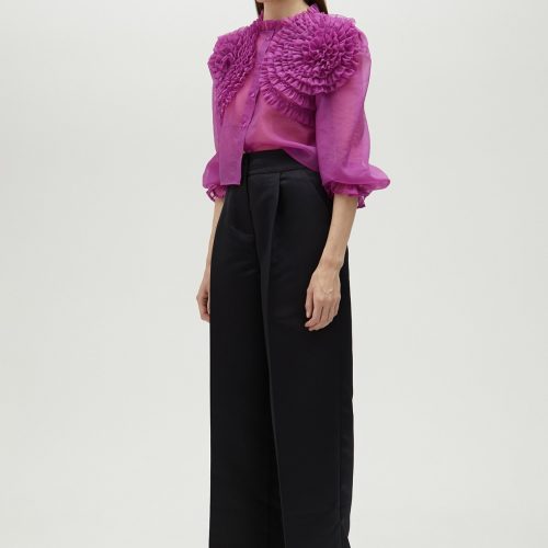 Fuchsia Blouse With Floral Details