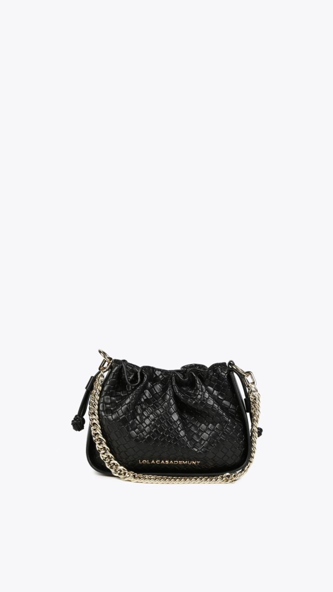 Woven Crossbody Bag with Chain