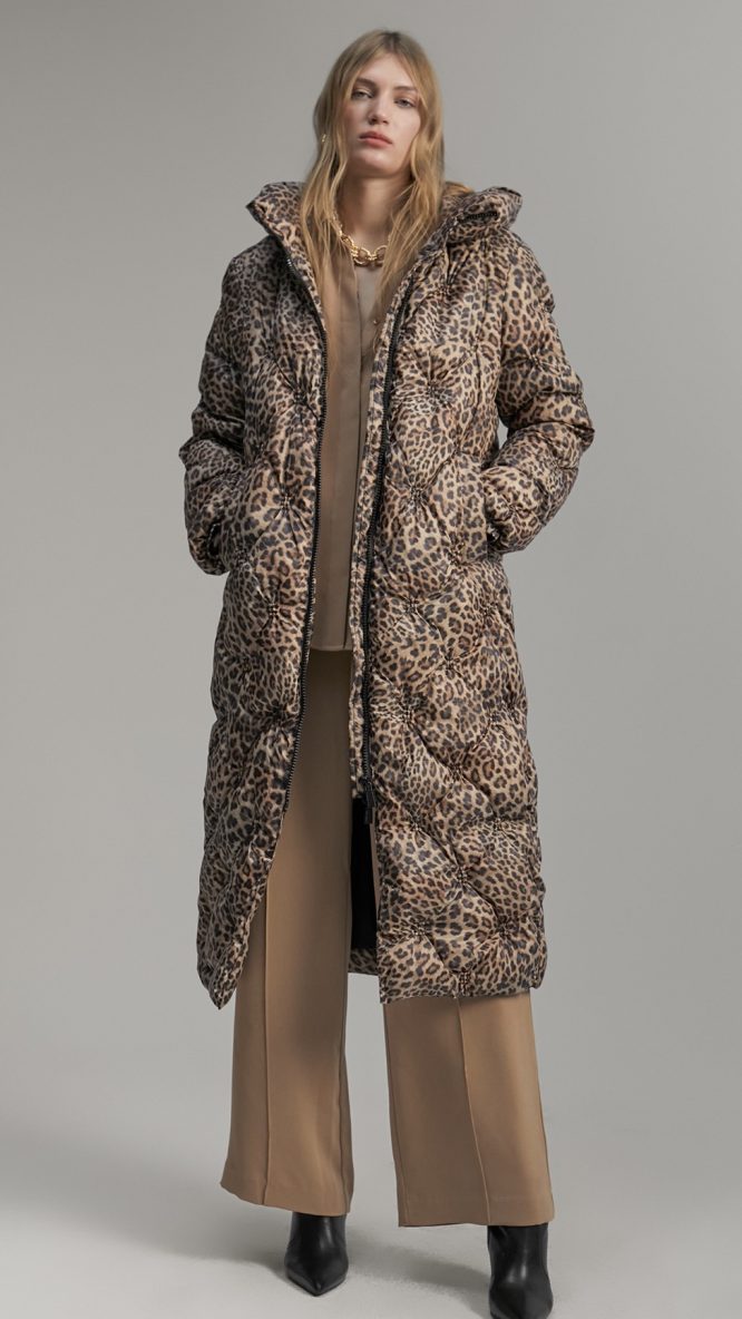 Puffer Coat With Contrast Lining