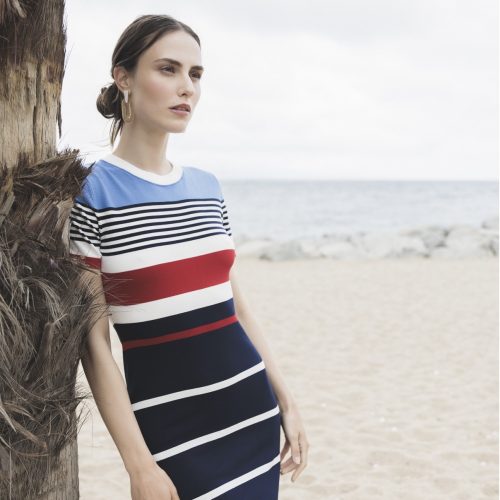 Short-Sleeved Knit Dress