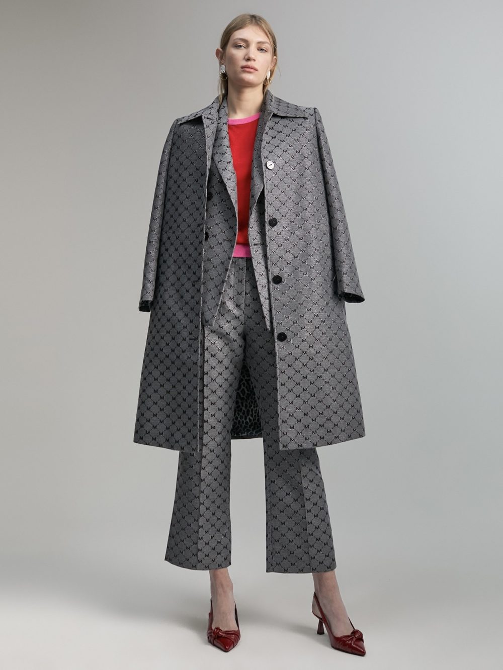 Shimmer Monogram Trench Coat