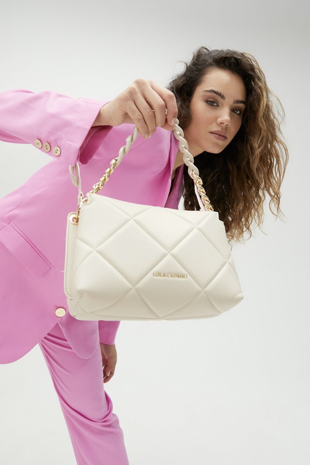 Padded Crossbody Ecru Bag