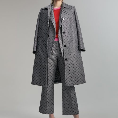 Shimmer Monogram Trench Coat
