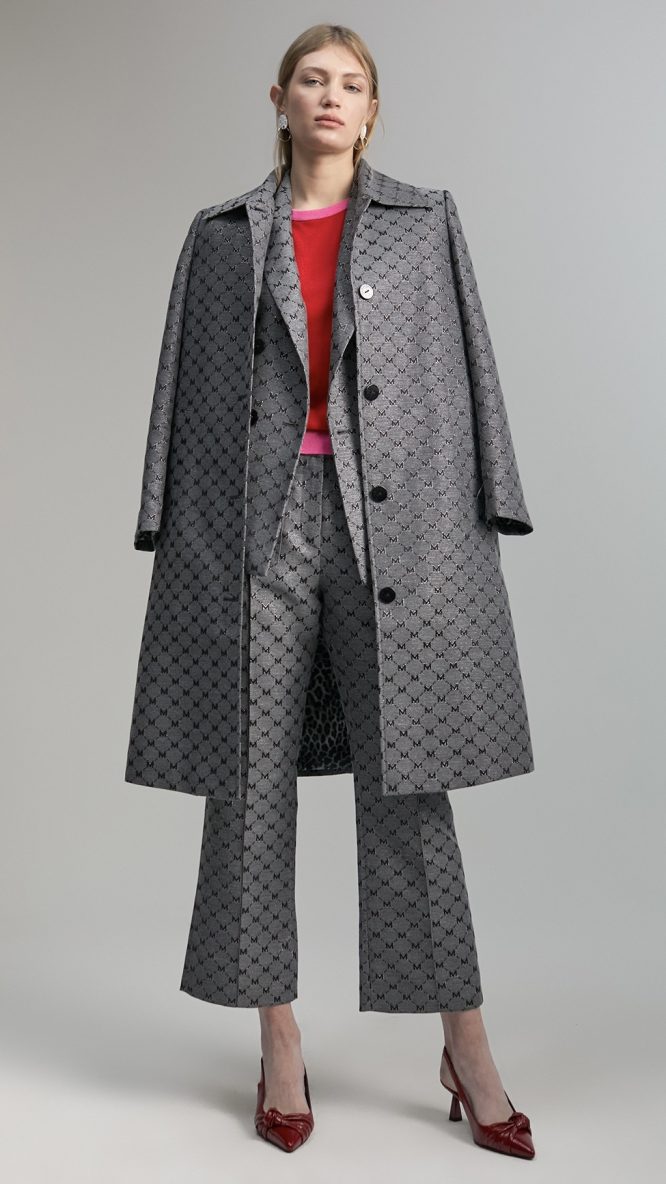 Shimmer Monogram Trench Coat