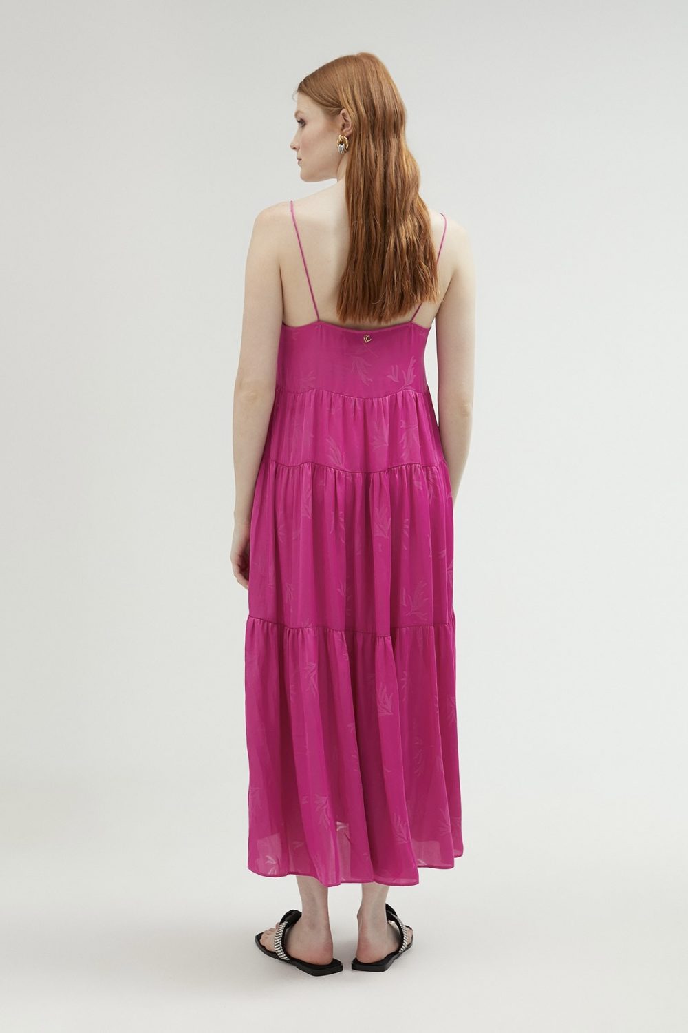 Ruffled Strappy Dress Pink