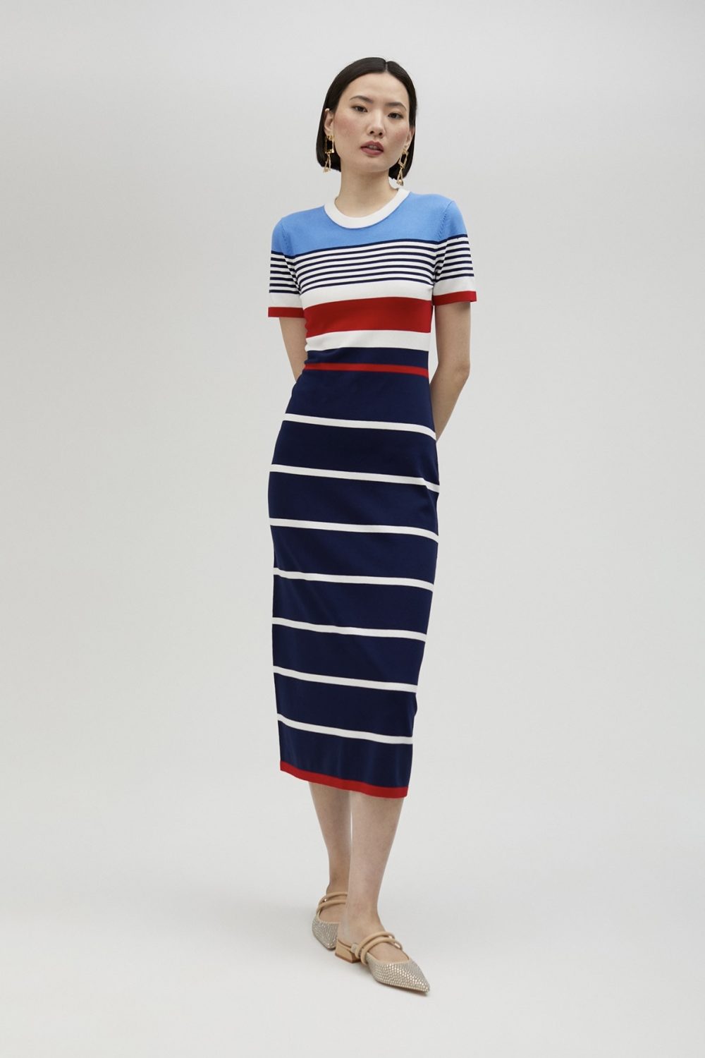 Short-Sleeved Knit Dress