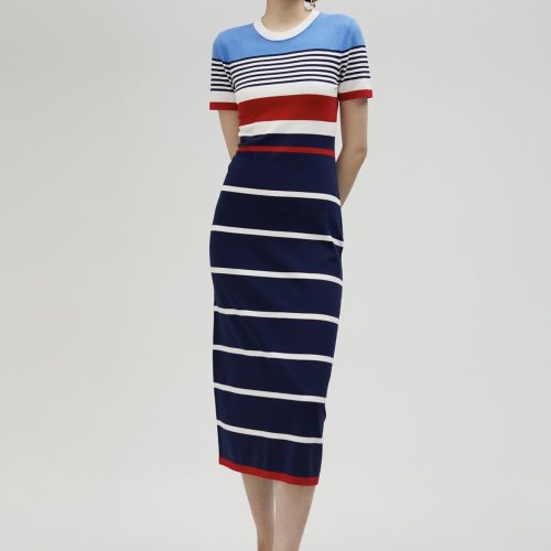 Short-Sleeved Knit Dress