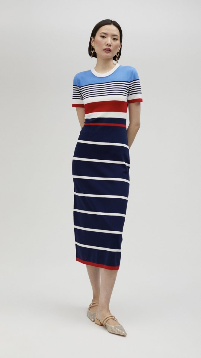 Short-Sleeved Knit Dress