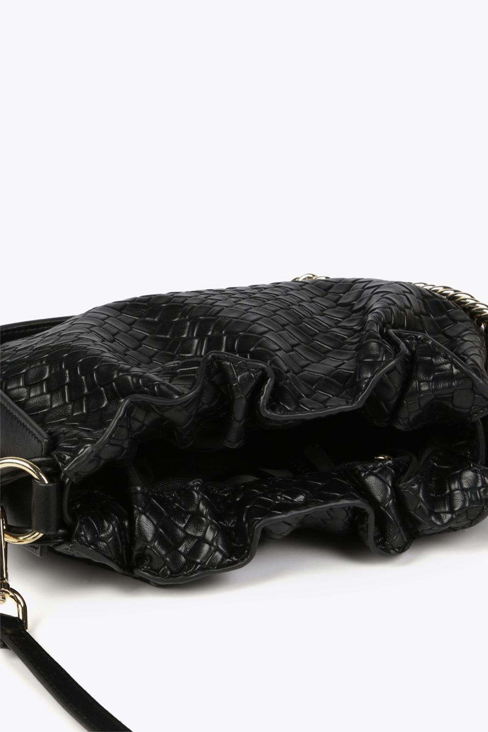 Woven Crossbody Bag with Chain