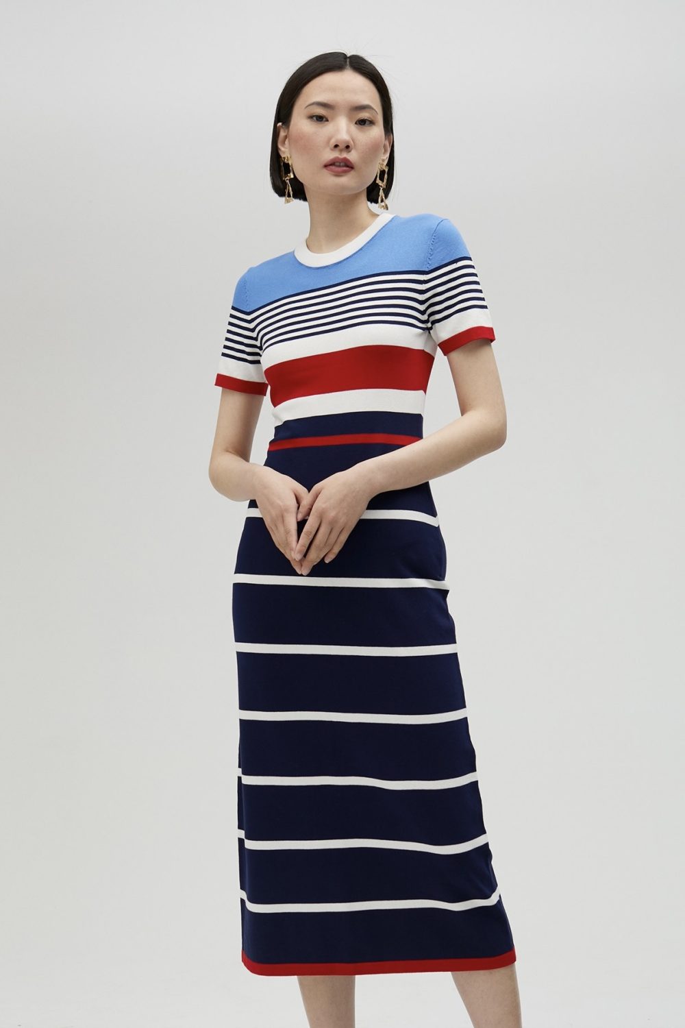 Short-Sleeved Knit Dress