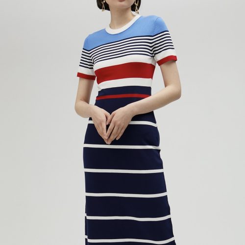 Short-Sleeved Knit Dress