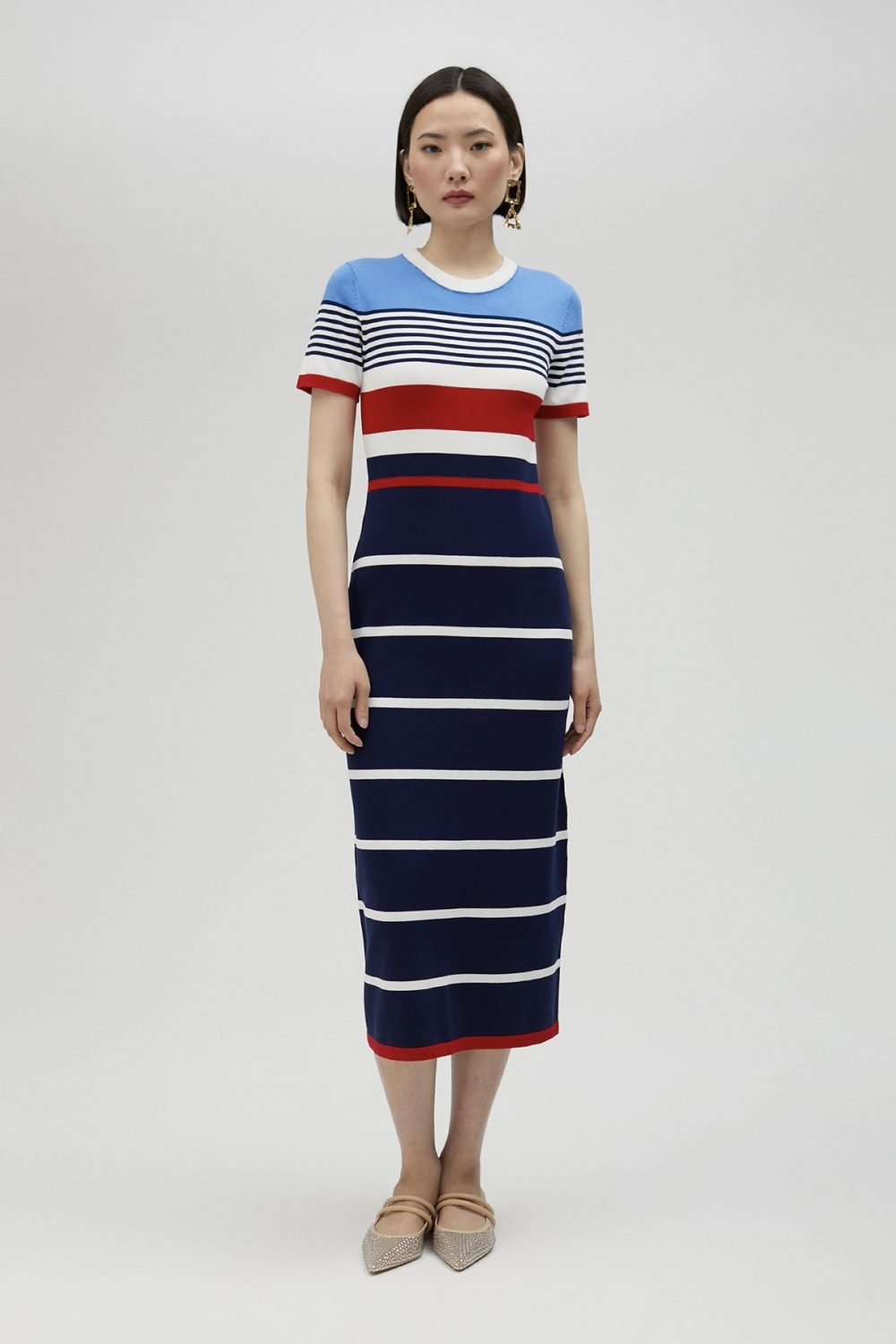 Short-Sleeved Knit Dress