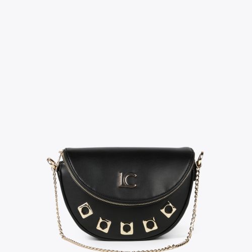 Crossbody Bag with Square Metal Eyelets