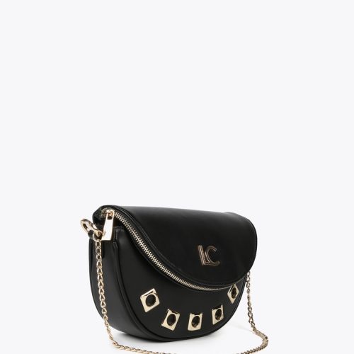 Crossbody Bag with Square Metal Eyelets