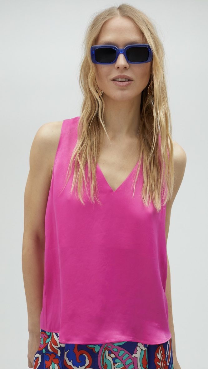Basic Strappy Top Fuchsia
