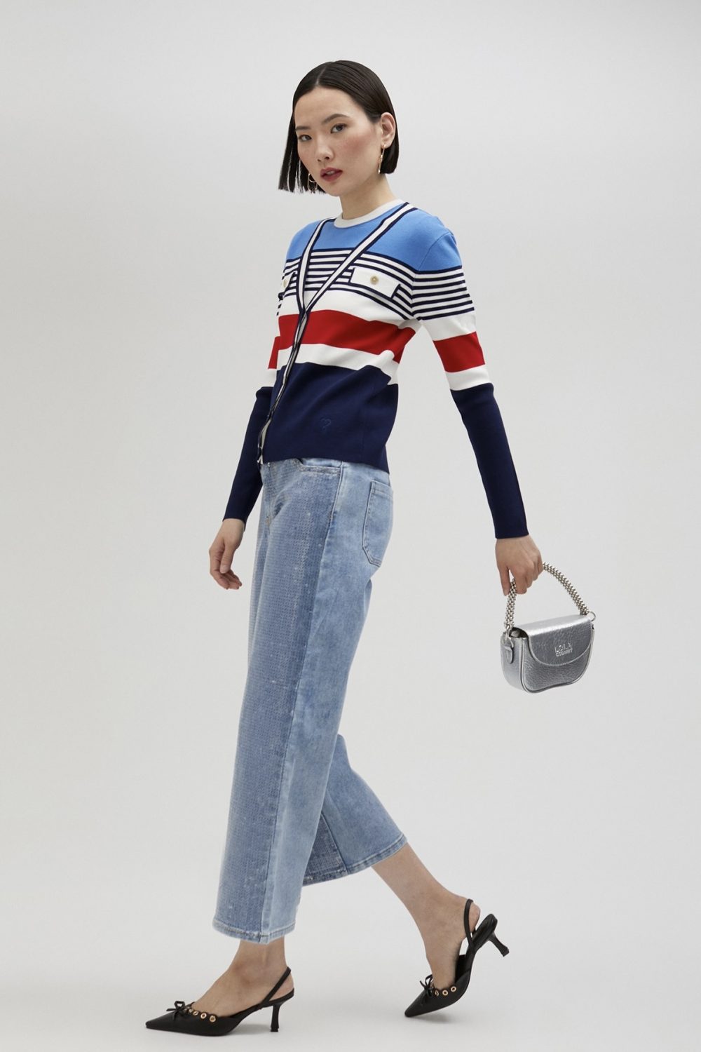 Multicoloured Striped Cardigan