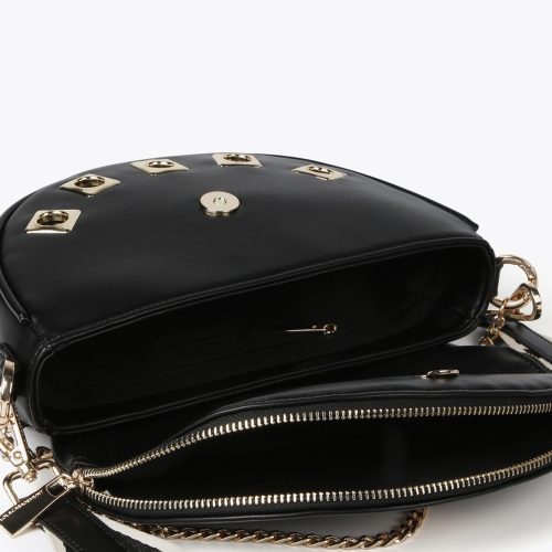 Crossbody Bag with Square Metal Eyelets