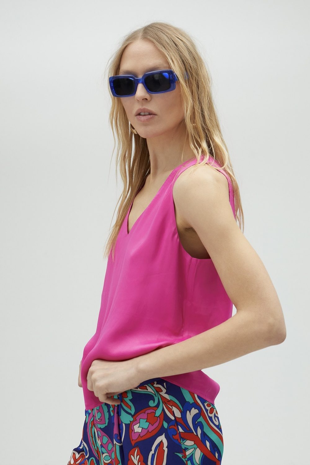 Basic Strappy Top Fuchsia