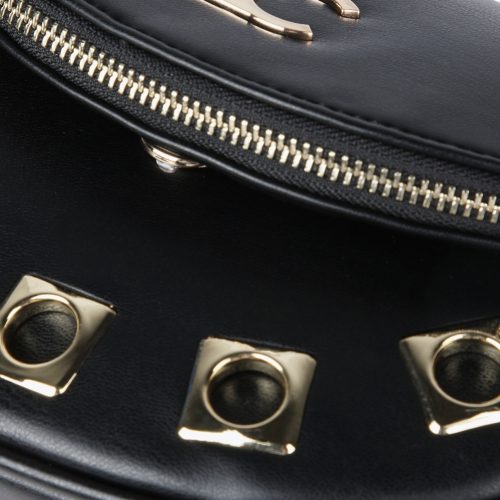 Crossbody Bag with Square Metal Eyelets